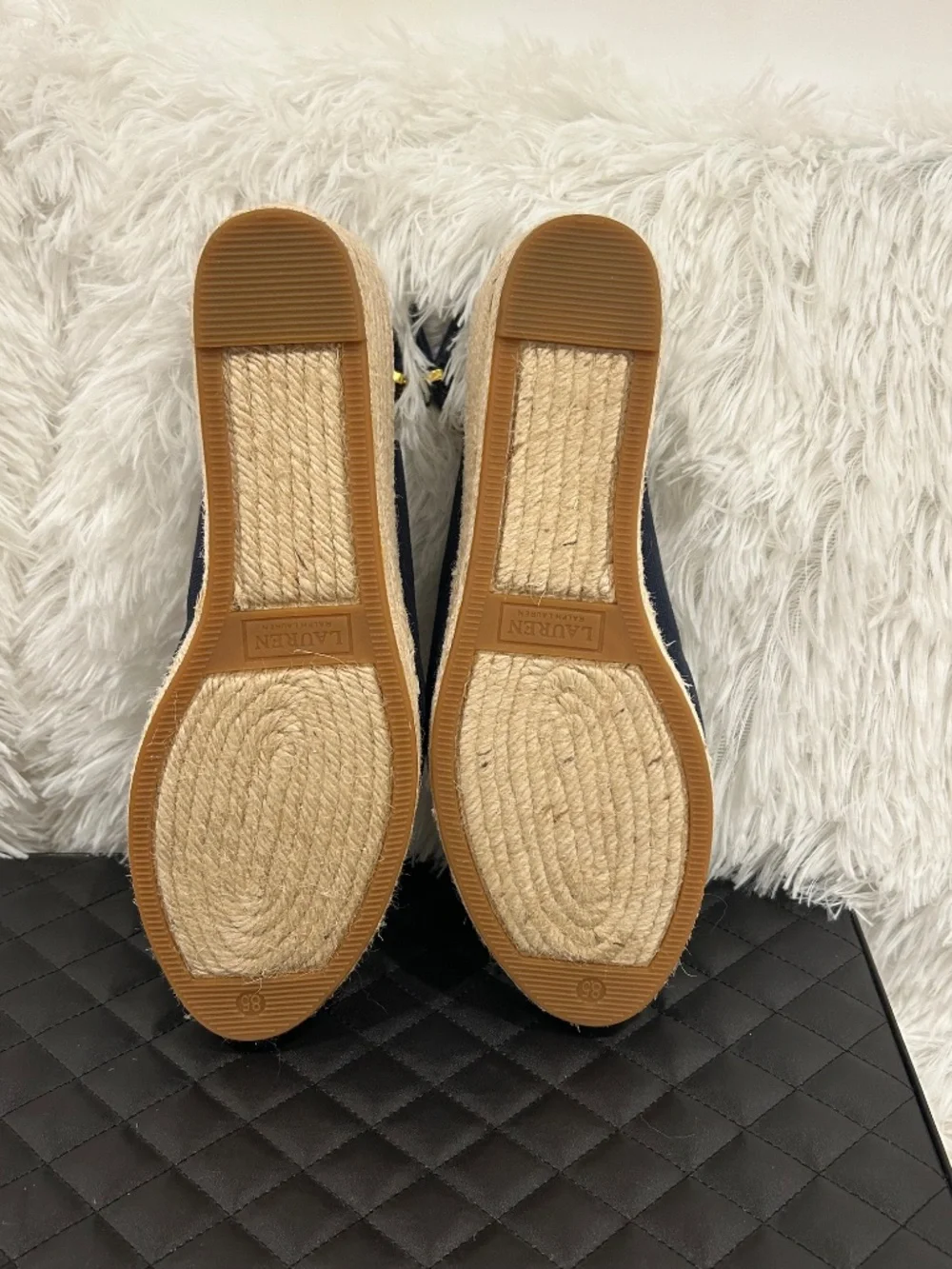 Ralph Lauren Hadly Navy Canvas Espadrilles Women's US size 8.5B
